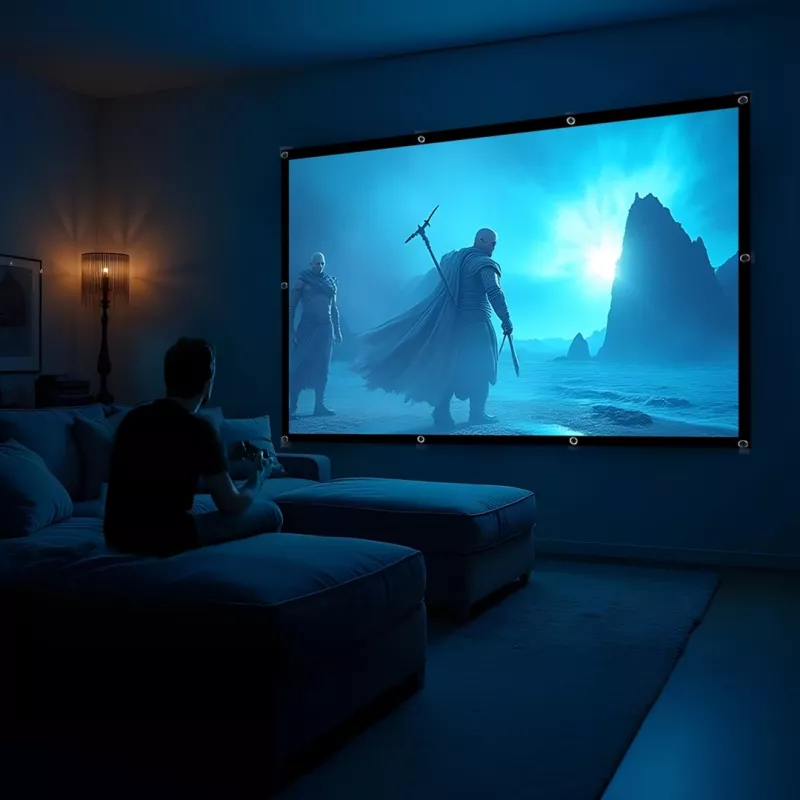 Projection screen MACLEAN MC-169 — freestanding/hanging polyester, 240×180 cm (4:3), 120 inch diagonal