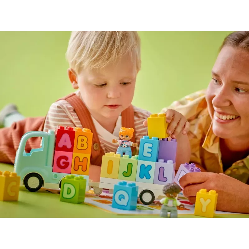 Construction toy LEGO DUPLO 10421 ABC Truck, 36 pieces, 2 minifigures, for ages 2+, dimensions 110×140×70 mm