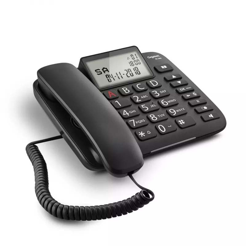 Analog telephone Gigaset DL380 Caller ID Wired handset Black