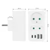 Power splitter MACLEAN MCE249 F/W — 2x mains sockets (16A + 6A) and 4x USB (2x A, 2x C PD 20W)