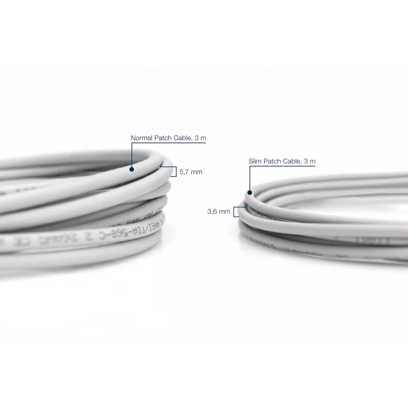 Network Cable Digitus CAT 6A U/FTP Slim patch cord RJ-45 Cat6a 3m Grey