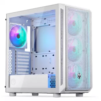 Endorfy Arx 700 ARGB PC-Enclosure, Midi-Tower, ATX, Tempered Glass - including 4x 140-mm-ARGB-Fan, White (EY2A017)
