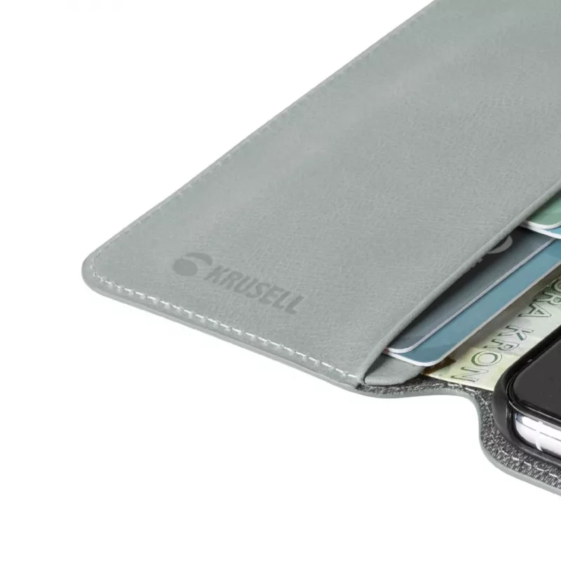 Phone wallet Krusell Sunne for Apple iPhone 11 Pro — vintage grey, folio case with card pocket