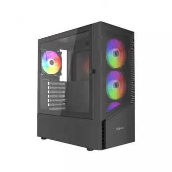 PC Case GEMBIRD Fornax 4300 Midi Tower ATX, tempered glass, 2x3.5 inch bays, 3x2.5 inch bays, ARGB fans support, USB 3.2 Gen1