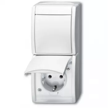 Socket outlet Busch-Jaeger 2601/6/20 EW-54 CEE 7/3 2P+E 16A 250V IP44 White