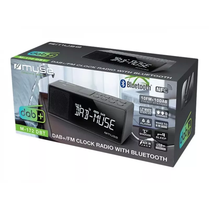 Muse M-172 DBT Portable DAB+/FM RDS Radio, Black