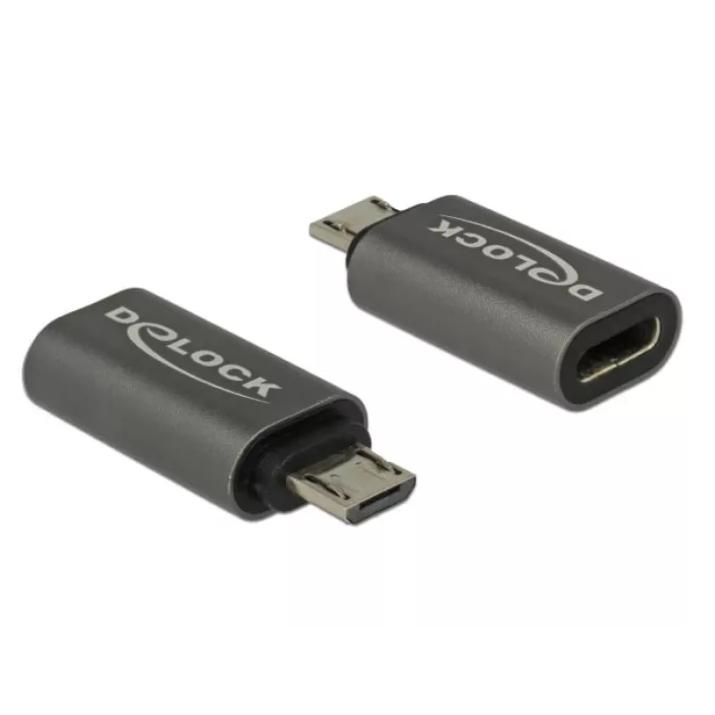 DeLOCK - USB-Adapter - USB-C (W) to Micro-USB Type B (M) - USB 3,1 Gen 1 - 2,8 cm - Anthracite (65927)