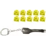 Network RJ45 port blocker ShiverPeaks BS08-01032, yellow, pack of 10 locks with 1 key