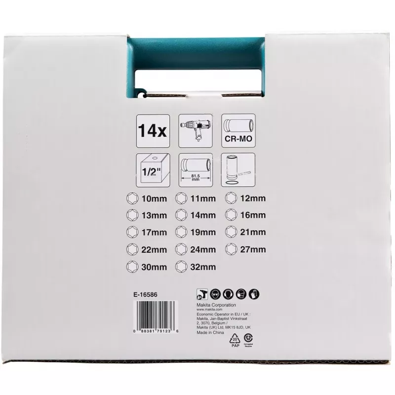 Makita E-16586 impact socket Impact socket set Black, Green