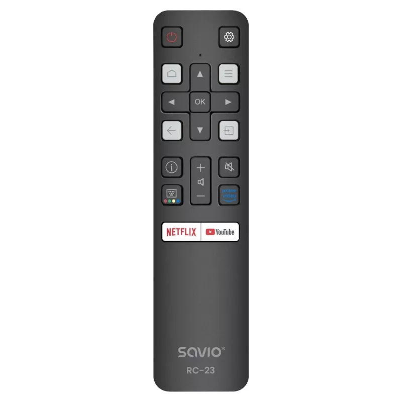 SAVIO RC-23 Universal IR Wireless Remote Control for TCL TVs — 19 buttons, 10 m range