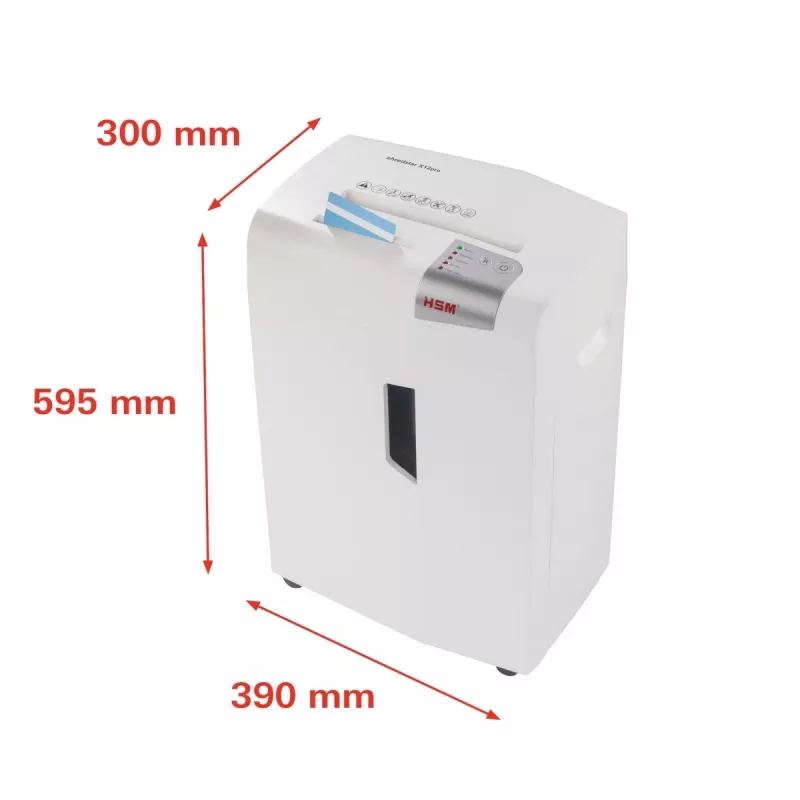 Paper shredder HSM 1033121 particle-cut 2 x 15 mm, 23 cm working width, 26 L basket, white