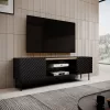 EF ONDA RTV cabinet 180x40x39-58 black (standing or wall mounted)