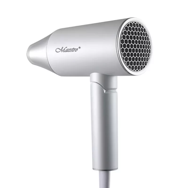 Hair dryer Maestro MR-213 2100W folding handle, 2 speeds, cool shot, double-walled concentrator, silver