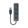 SAVIO USB-A hub with RJ-45 Gigabit Ethernet AK-57 — 3× USB-A + RJ-45, USB 3.2 Gen 1 Micro‑B host, 5 Gbit/s, 4 ports, grey