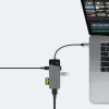 USB Type-C hub Green Cell HUBGC01 — 7 ports: 3×USB-A 3.2 Gen 1, 1×USB-C 3.2 Gen 1, HDMI, microSD+SD card reader — Silver
