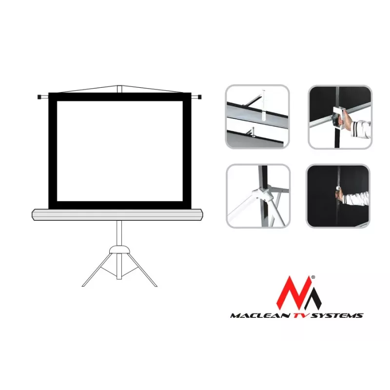 tripod projection screen Maclean MC-680 112 1:1 200x200