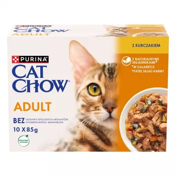 Wet cat food Purina Nestlé Adult 1+ 10×85 g — chicken, 11.5% protein, 82% moisture