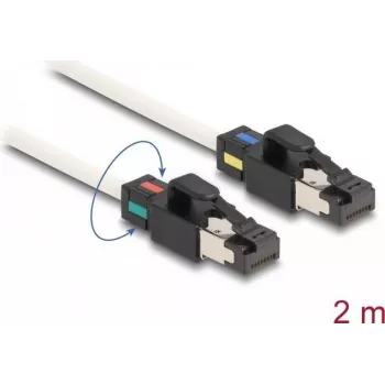 DeLOCK Network Cable RJ45 plug to plug Cat.6A S/FTP 2 m white