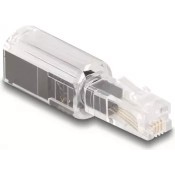 Cable Gender Changer DeLOCK 88168 RJ10 Black Transparent Gold-plated Connectors