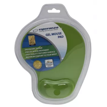 Mouse pad ESPERANZA EA137G gel with wrist rest, monochromatic green, non-slip base