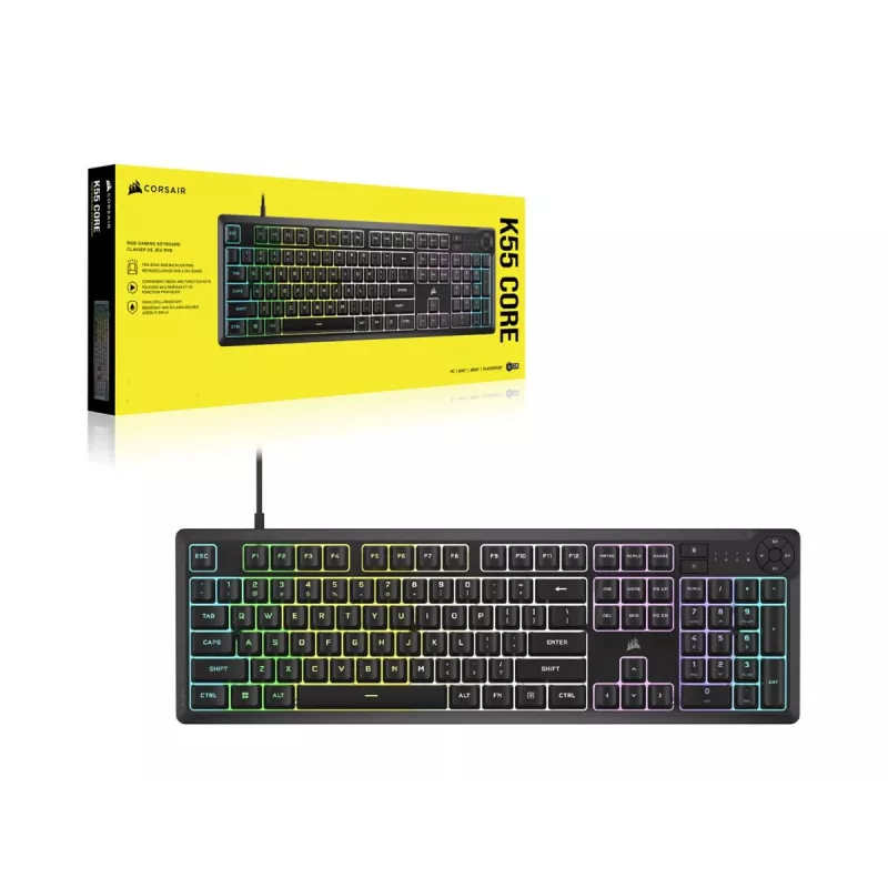 K55 Core RGB black mechanical keyboard