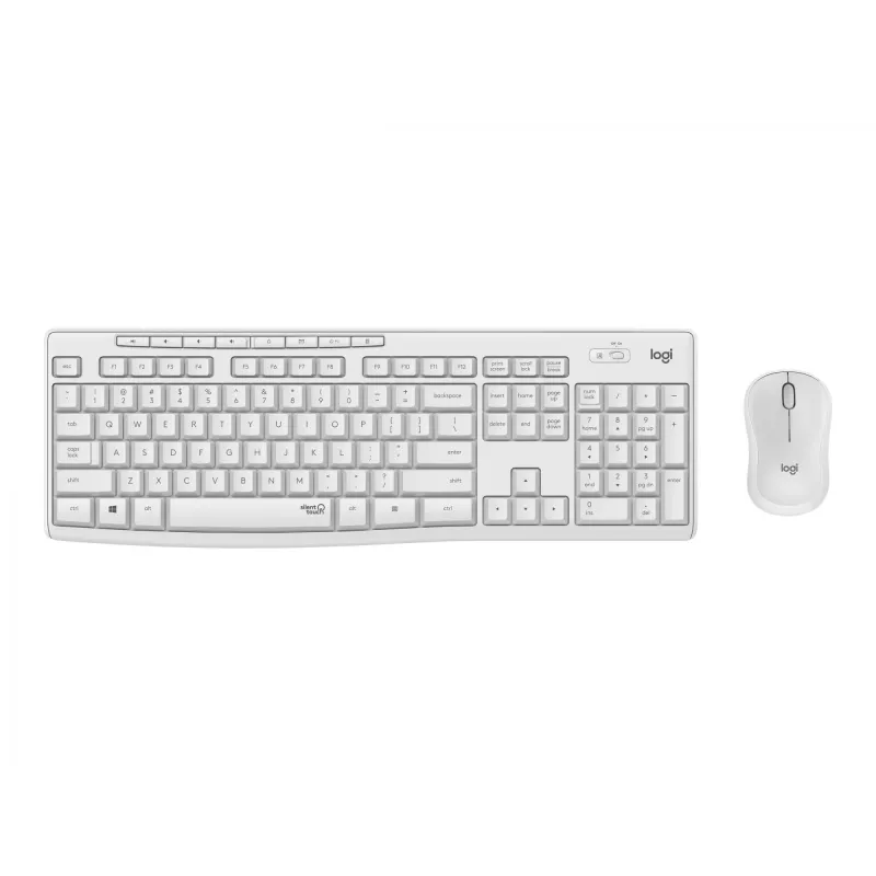 Logitech MK295 Silent - Keyboard-and-Mouse-Set - Wireless - 2.4 GHz - Italian - Off White