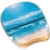 Fellowes Mouse Mat Wrist Support - Photo Gel Mouse Pad with Non Slip Rubber Base & Antibacterial Protection - Ergonomic Mouse Mat for Computer, Laptop, Home Office Use - Sandy Beac
