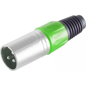 XLR Connector ShiverPeaks BS55002-Y Yellow — 3-pin cable connector, locking metal housing