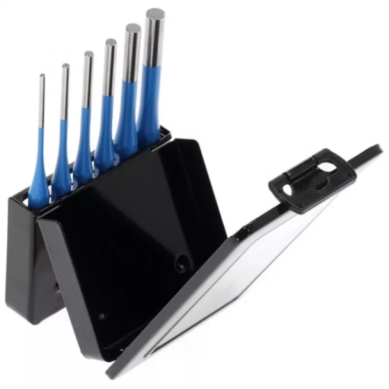 Splinttreiber-Set 316 D, 6-piece (Blue, in Metal-Klappkassette)