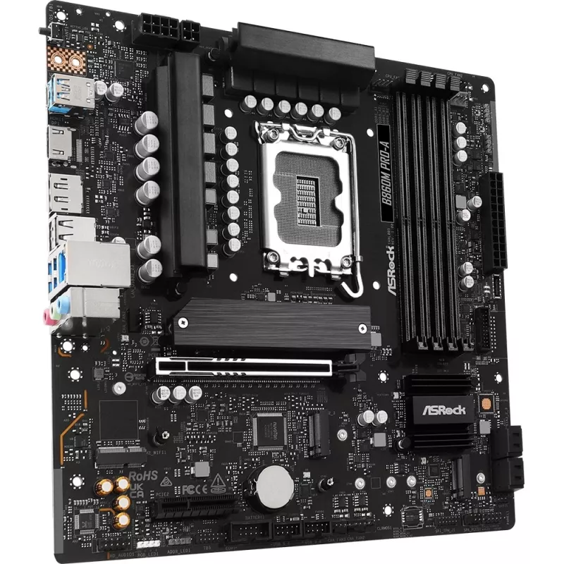 Motherboard ASRock B860M Pro-A micro ATX — Intel B860, LGA 1851, DDR5, 4 DIMM, up to 256 GB, 2.5Gb Ethernet