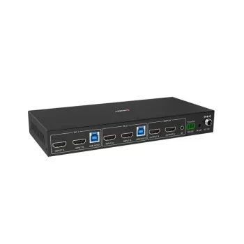Lindy 2 Port Dual Head HDMI 4K60, USB 3.0 KVM Switch, 4096 x 2160 pixels, 4K Ultra HD, Black
