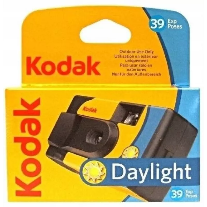 Kodak DAYLIGHT Camera, Photographic Disposable with color film 39 photos. No built-in flash.