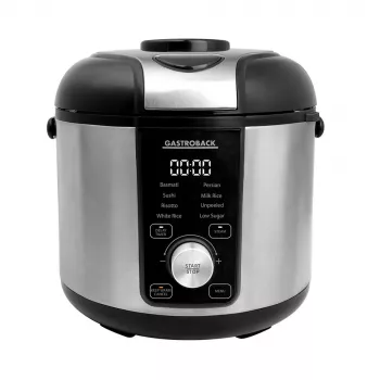 Rice cooker GASTROBACK Rice Control Low Carb & Steam, 3 L, 450 W, black/stainless steel