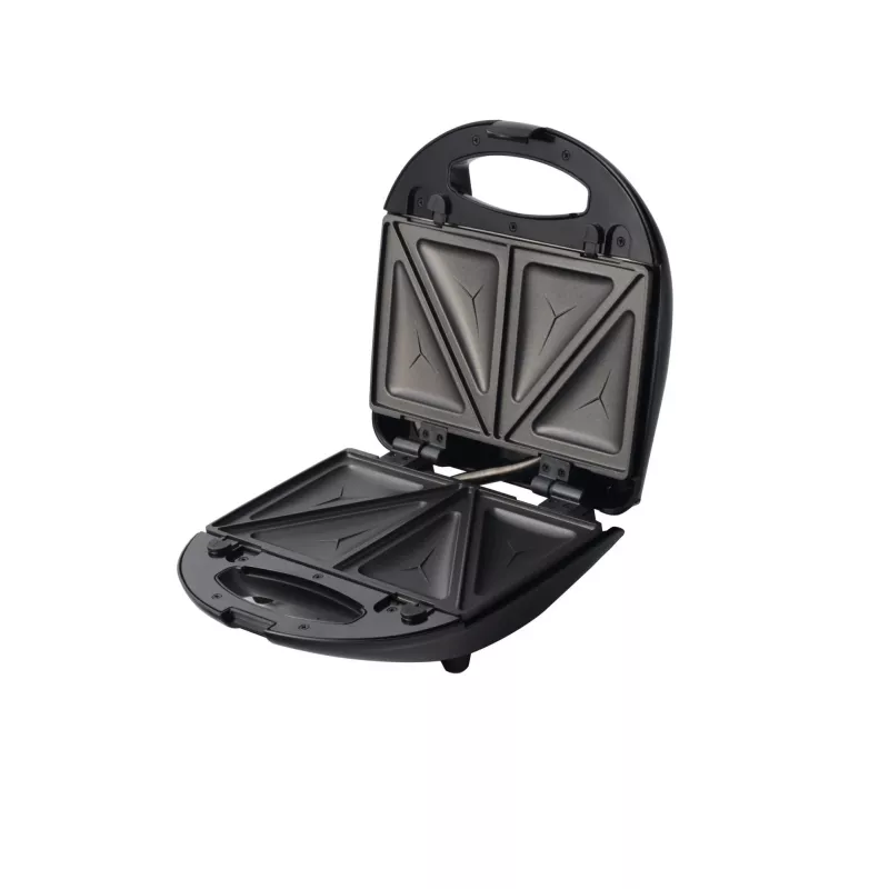 Blaupunkt SMS611 Sandwichmaker non-stick coating, grill function, toast function, cool-touch housing Black, Silver (SMS611)