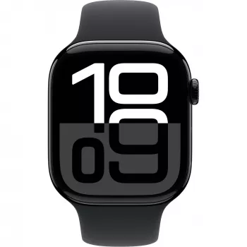 Apple Watch Series 10 Aluminum Case GPS + Cellular 46mm Diamond Black Sport Band Black M/L