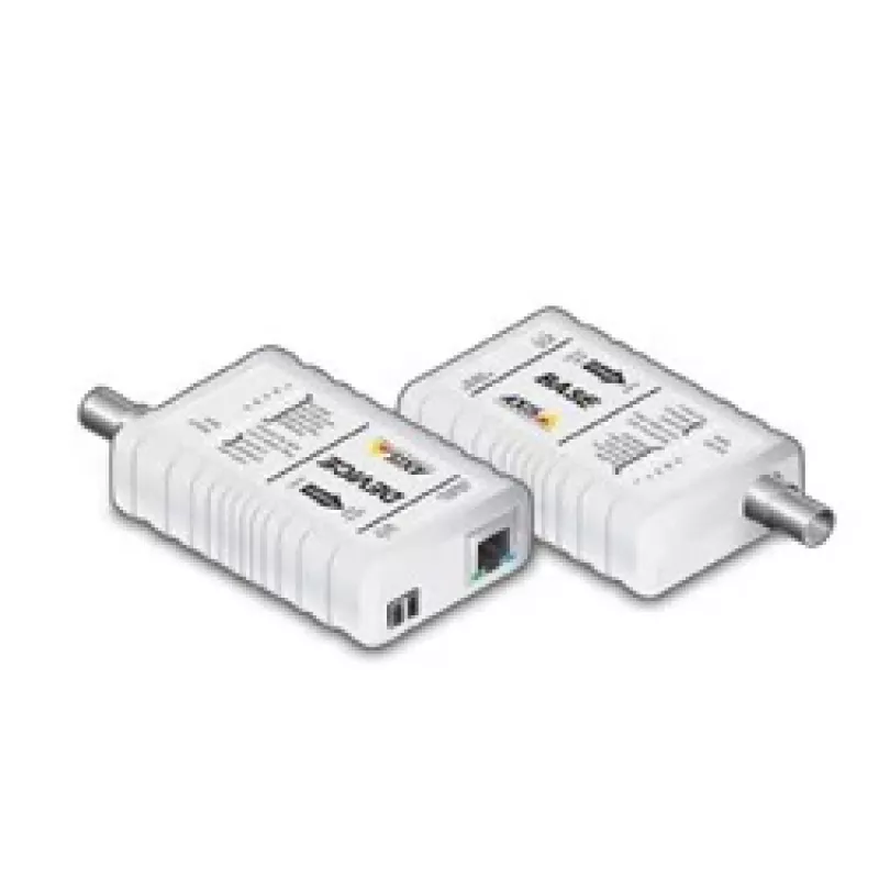 AXIS T8640 Ethernet Over Coax Adaptor PoE+ - Media Converter - Ethernet, Fast Ethernet - 10Base-T, 100Base-TX - RJ-45 / BNC (pack of 2) - for AXIS P1346, P1346-E, P5534, P5534-
