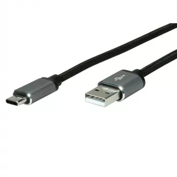 USB Cable ROLINE 11029029 USB 2.0 3m USB A USB C Black Silver