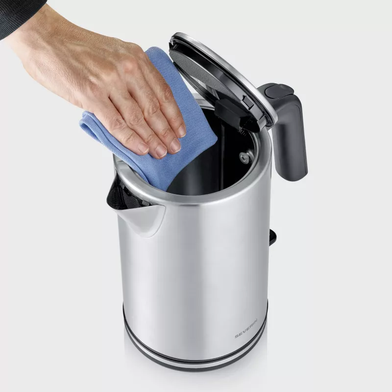 Electric kettle SEVERIN WK 3449 — 1.7 L, 2400 W, stainless steel/plastic, black-silver