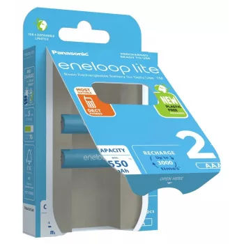Rechargeable batteries PANASONIC ENELOOP LITE AAA 550 mAh 2 pc(s) (BK-4LCCE/2CP)