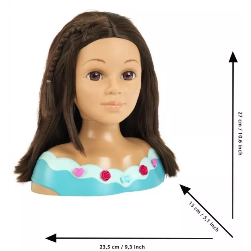 KLEIN Styling Head Klein Mia 5201 with realistic hair and accessories for hairstyling practice