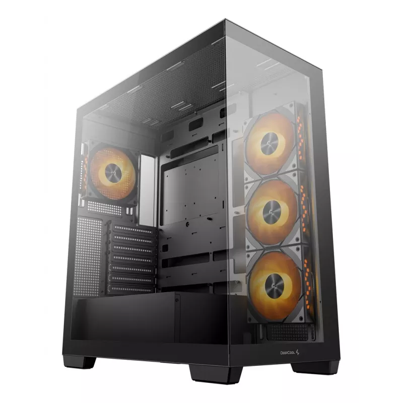 PC case DeepCool CG580 4F Midi Tower — ATX/ITX/MicroATX, tempered glass, 3×120mm+1×120mm fans, 2×3.5 inch & 2×2.5 inch, USB-A×2 USB-C×1, black