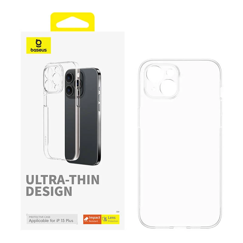 Phone case Baseus OS‑Lucent Series for iPhone 15 Plus, clear, slim transparent protective cover