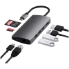 Satechi Aluminium Adapter V2 USB-C (USB-C, 3x USB-A, 4K HDMI, czytnik kart micro/SD, Ethernet) (starlight grey)