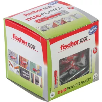 FISCHER DOWEL DUOPOWER 8x40 S 50pcs. WITH SCREW