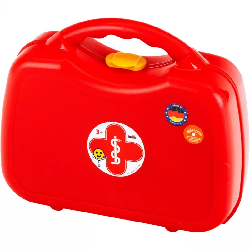 Doctor case by theo klein, toy medical kit, red color