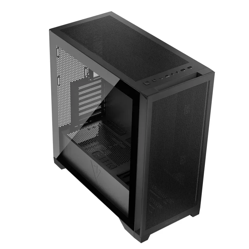 PC Case MODECOM VOLCANO EXPANSE S MIDI Black — tempered glass, USB-C, supports micro ATX, GPU up to 430 mm