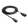 Akyga AK-PC-07A IEC C14 to IEC C13 Power Extension Cable, 3x 0.75 mm², 3 m, Black