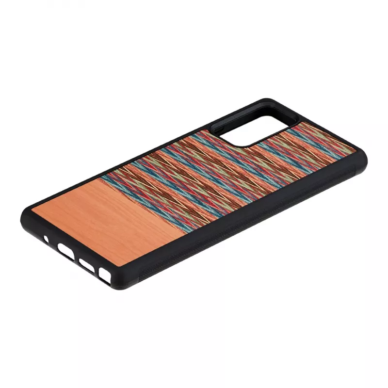 Smartphone case man and wood for Samsung Galaxy Note 20 — brown check, black interior