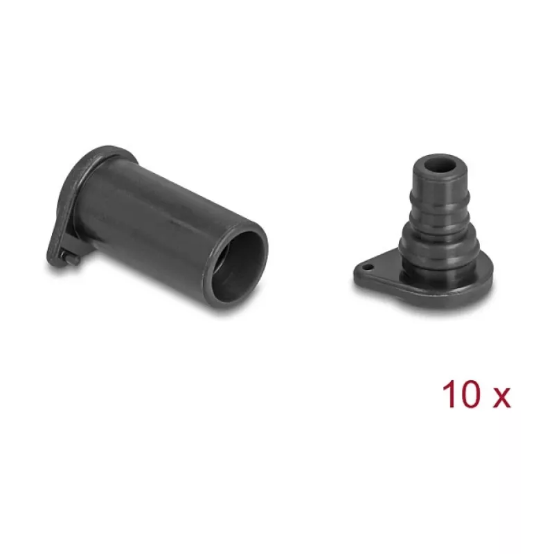 DeLOCK 60671 Port Dust Cover 10 pcs DL4 Silicone Black 14x29x14 mm