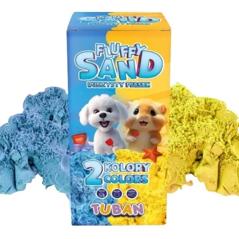 Children's craft kit TUBAN Tuban SET FLUFFY SAND – blue & yellow, 2 × 70 g, age 3+